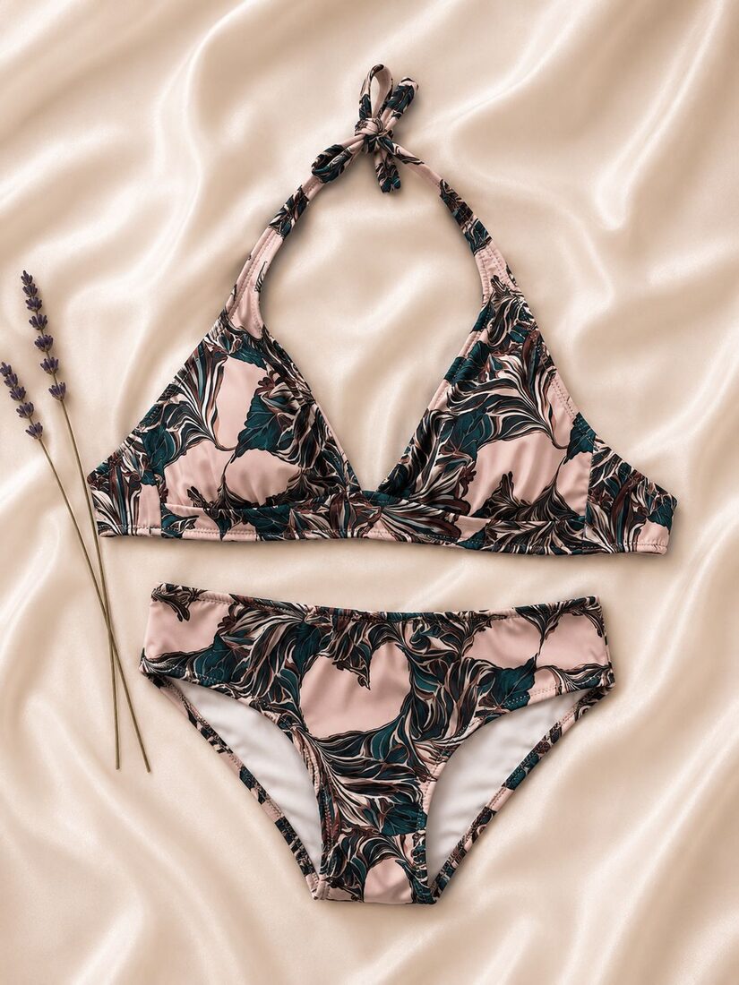 Desenli Üçgen Bikini